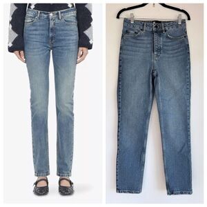 NEW The Kooples Women's Classic Slim Cut Mid Rise Jeans in Blue Medium Wash 27